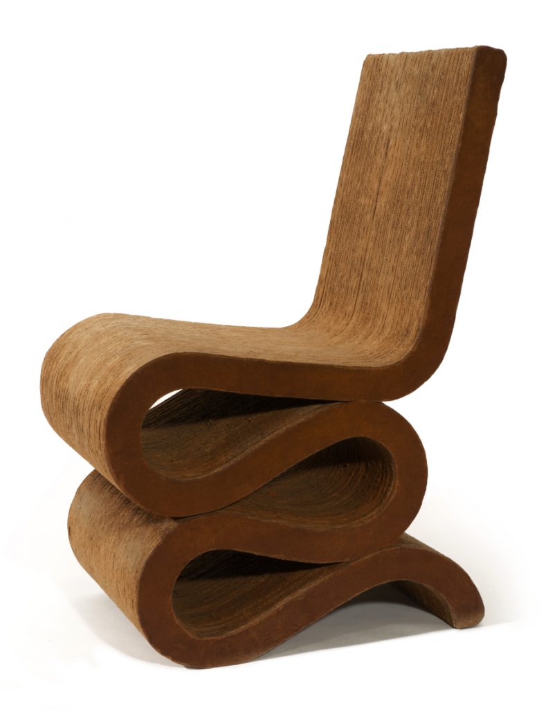 Easy Edges Side Chair (Wiggle Chair) designed by Frank Gehry (1971)