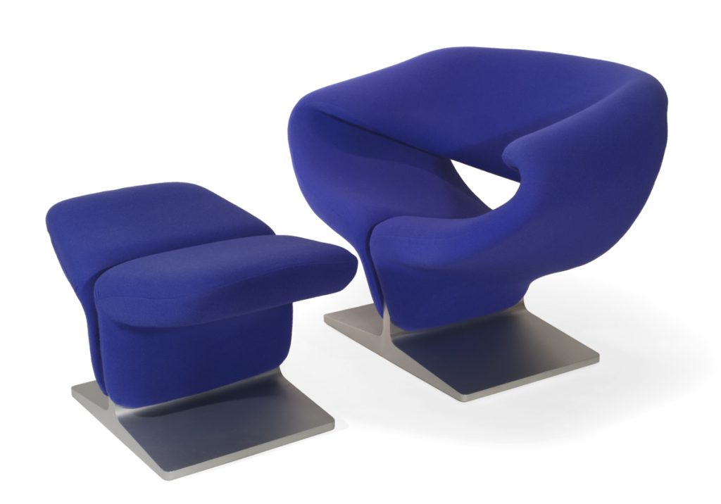 Ribbon Chair (Model 582) & Ottoman designed by Pierre Paulin (1965)