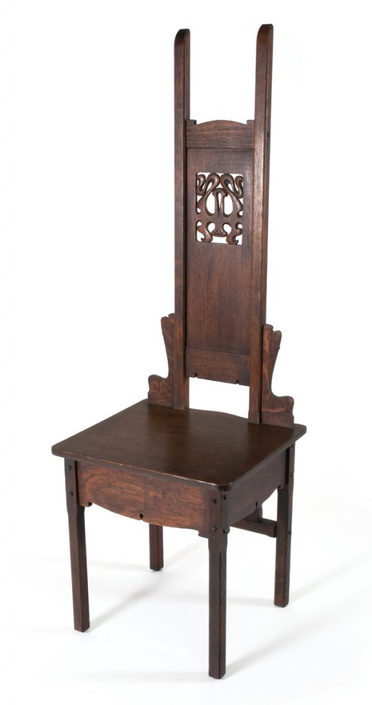 High-Back Dining Chair designed by Charles Rohlfs (1901)