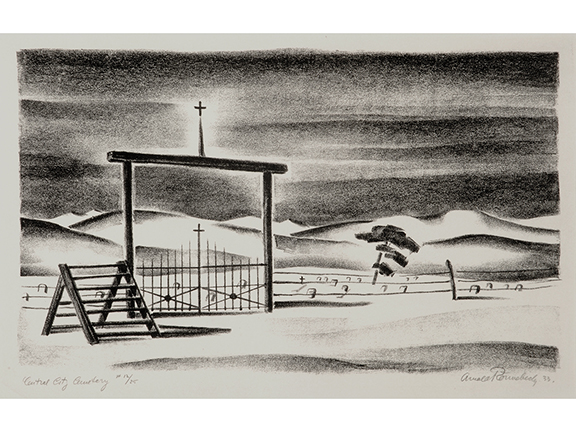 Central City Cemetery lithograph by Arnold Rönnebeck