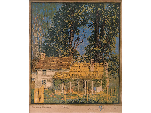 Summer Breezes woodcut by Gustave Baumann