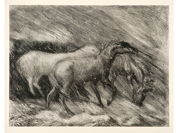 Rain & Snow lithograph by Lawrence Barrett