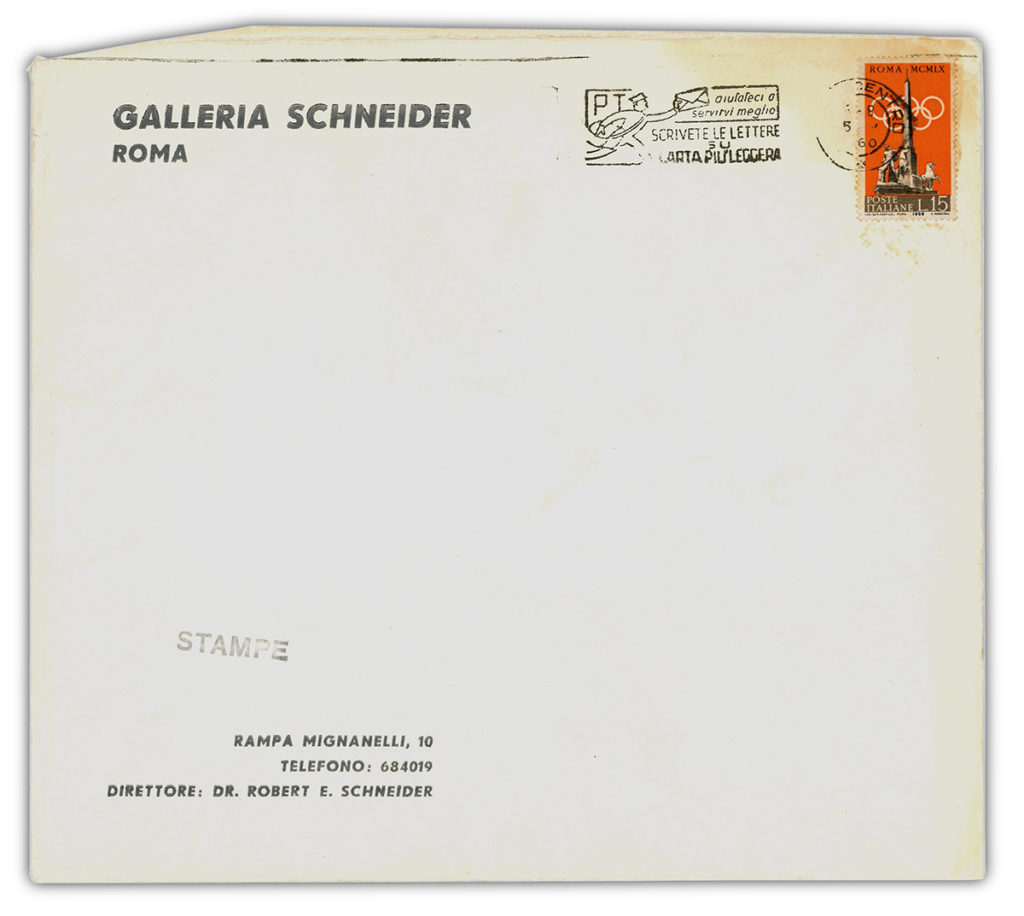 Galleria Schneider 1960 envelope