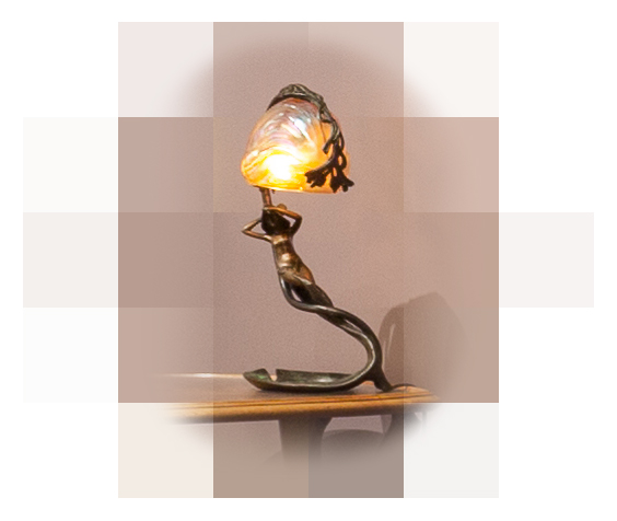 Lamp, c. 1902, designed by Claude Bonnefond pixilated in situ