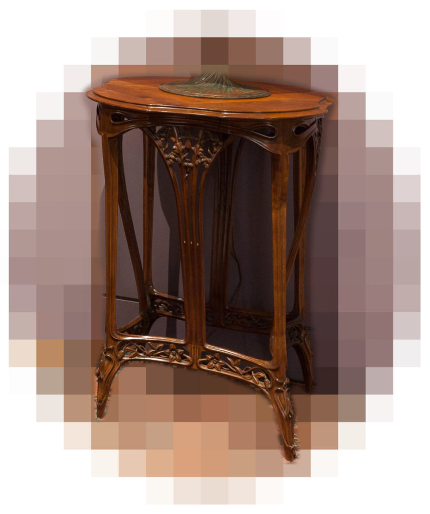 Table, c. 1900, designed by Louis Majorelle pixilated in situ