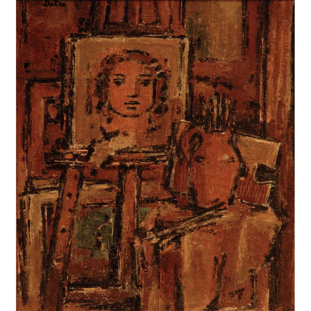 Studio with Painting of Rosji (in Paris) by Roland Detre