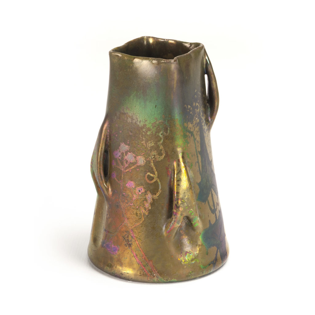 Handled Iridescent Vase by Clément Massier