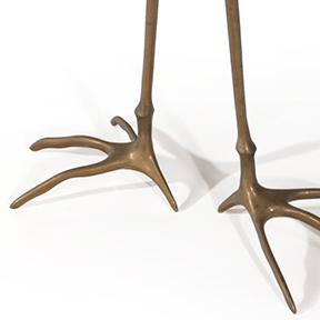 Detail of Traccia Table with Bird's Feet designed by Meret Oppenheim