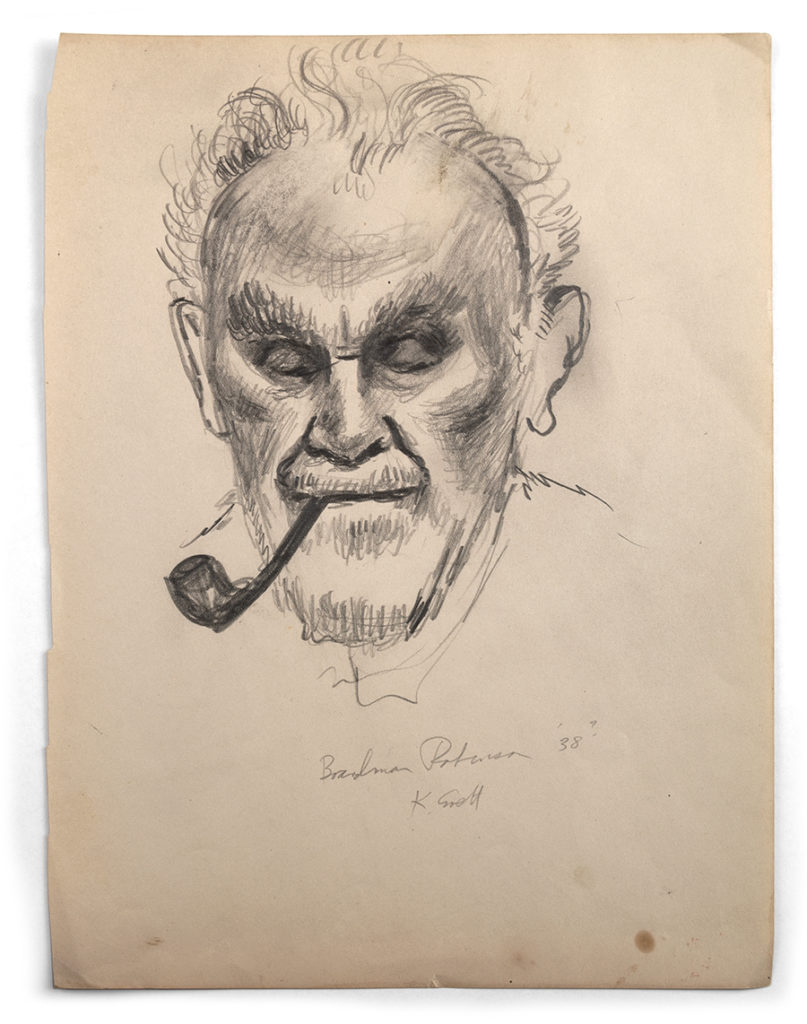 Graphite Portrait of Boardman Robinson, 1938, by Kenneth Evett (1913–2005)