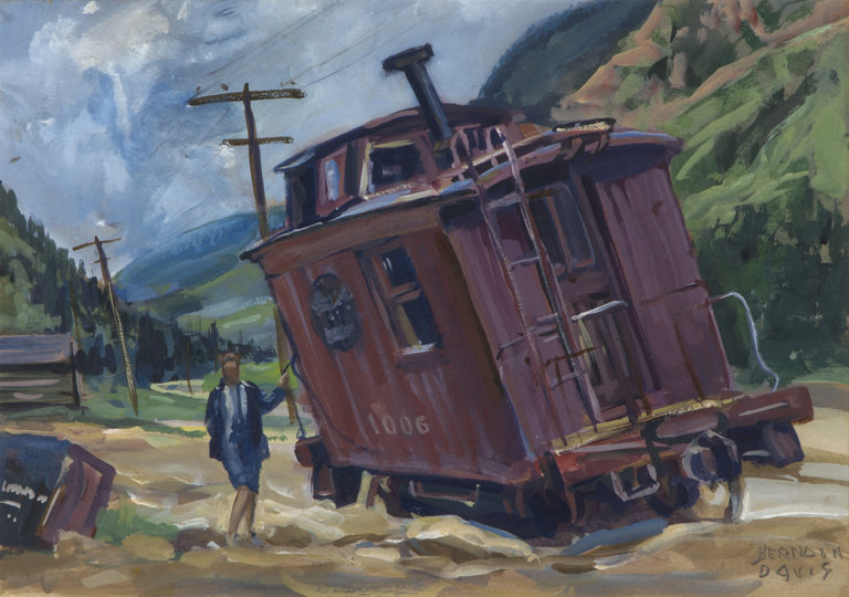Untitled (Caboose in the Rocky Mountains)