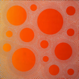 Fourteen Orange Suns in Grey Space