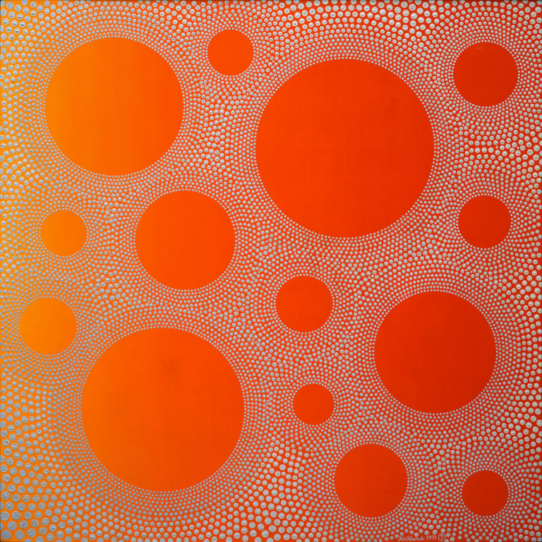 Fourteen Orange Suns in Grey Space