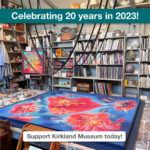 Vance Kirkland's worktable with an explosion painting on it 2022
